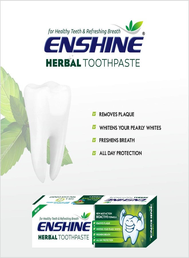 Enshine Oral Care Combo Pack of 5- Herbal Toothpaste (2)100g Each) |Sensitive Toothpaste50g | 2 pc Advance Plus Toothbrush For Helps to Make Teeth Whitening and Relief from Sensitivity | Complete Oral Care Solution Helps to Fight Cavity - Image 3